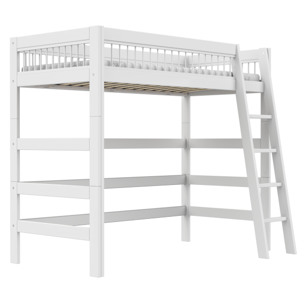 High Sleeper Bed with slanted ladder - Breeze-Little Nordic