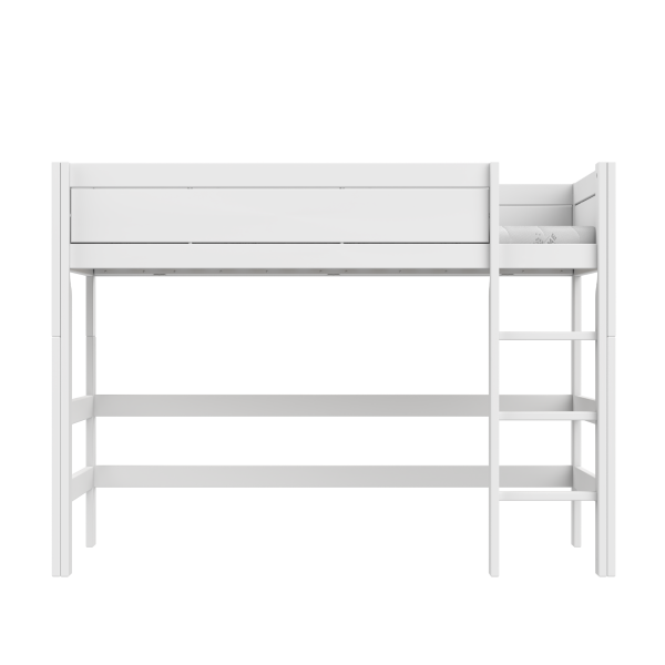 Low loft bed with straight ladder-Little Nordic