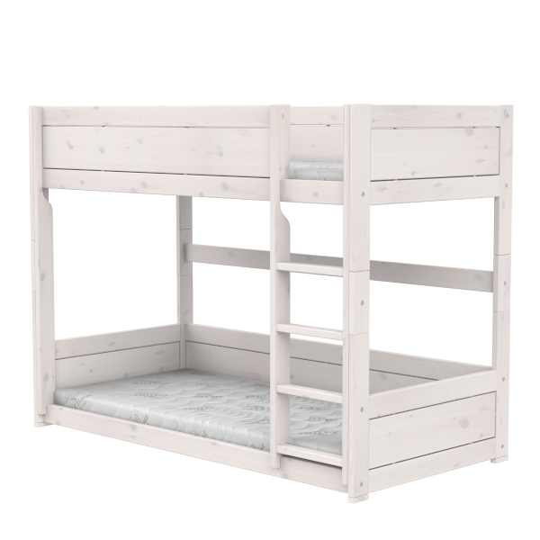 Low bunk bed with straight ladder-Little Nordic