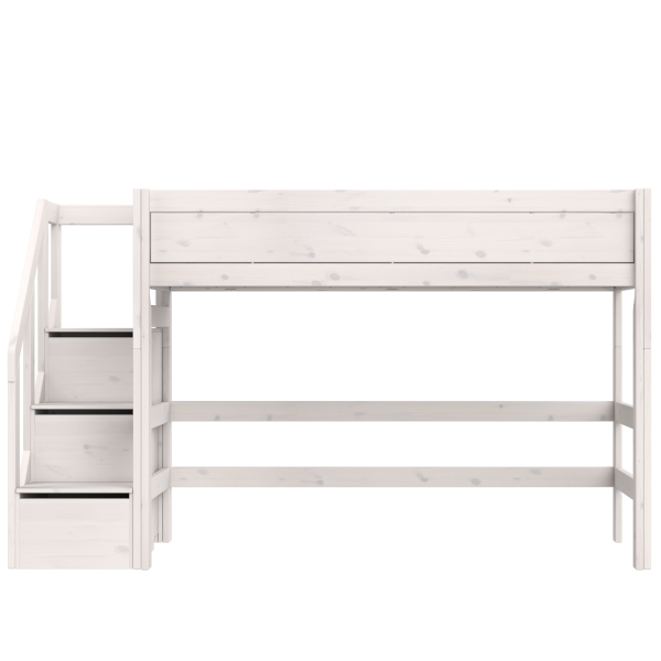 Low loft bed with stepladder-Little Nordic