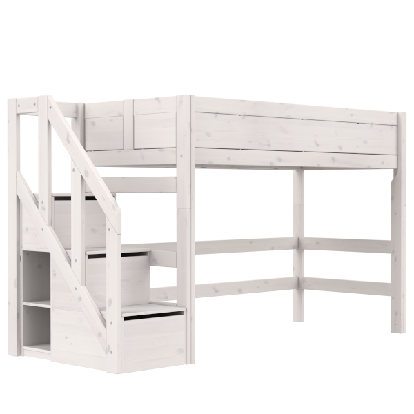 Low loft bed with stepladder-Little Nordic