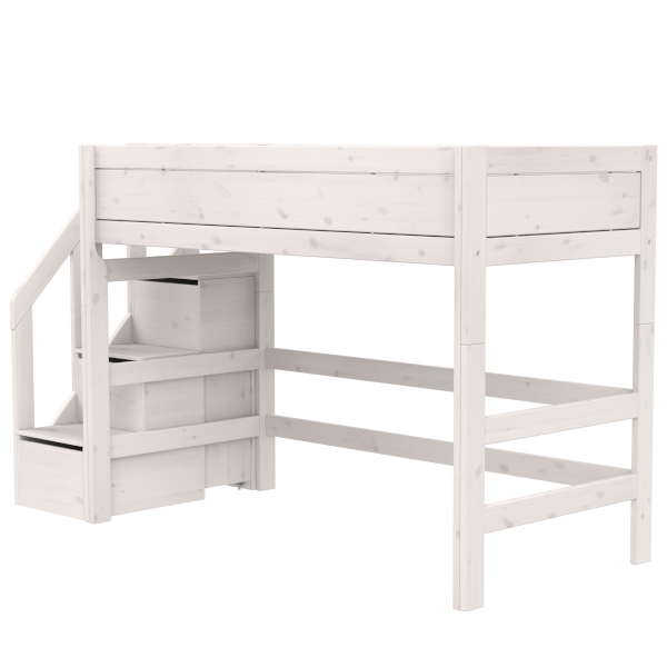 Low loft bed with stepladder-Little Nordic
