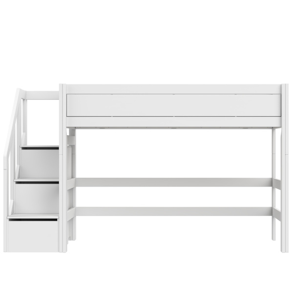Low loft bed with stepladder-Little Nordic