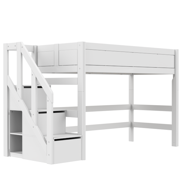Low loft bed with stepladder-Little Nordic