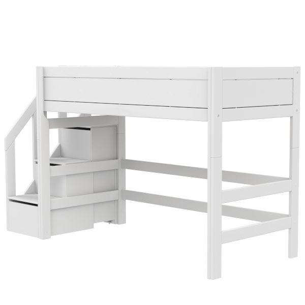 Low loft bed with stepladder-Little Nordic
