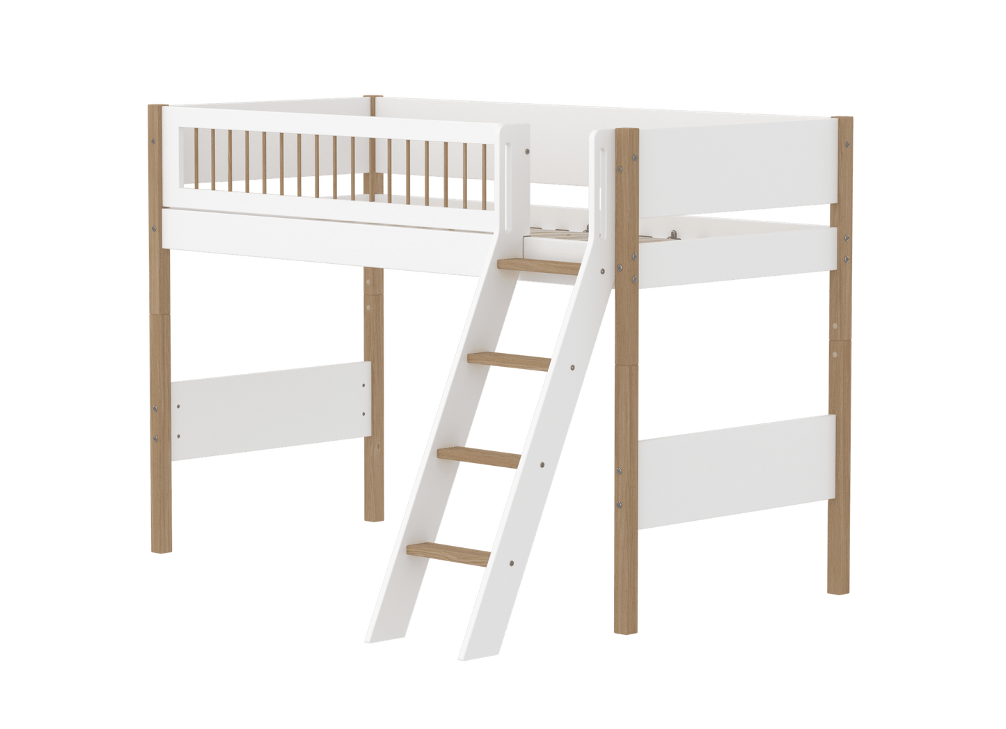 FLEXA Nor Semi-high bed with slanting ladder-Little Nordic