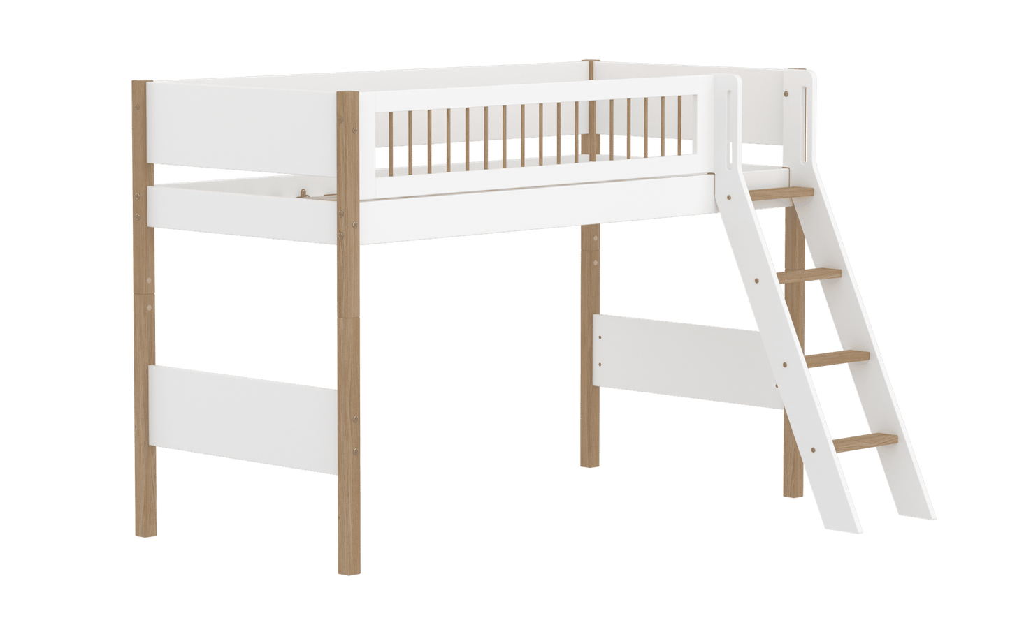 FLEXA Nor Semi-high bed with slanting ladder-Little Nordic