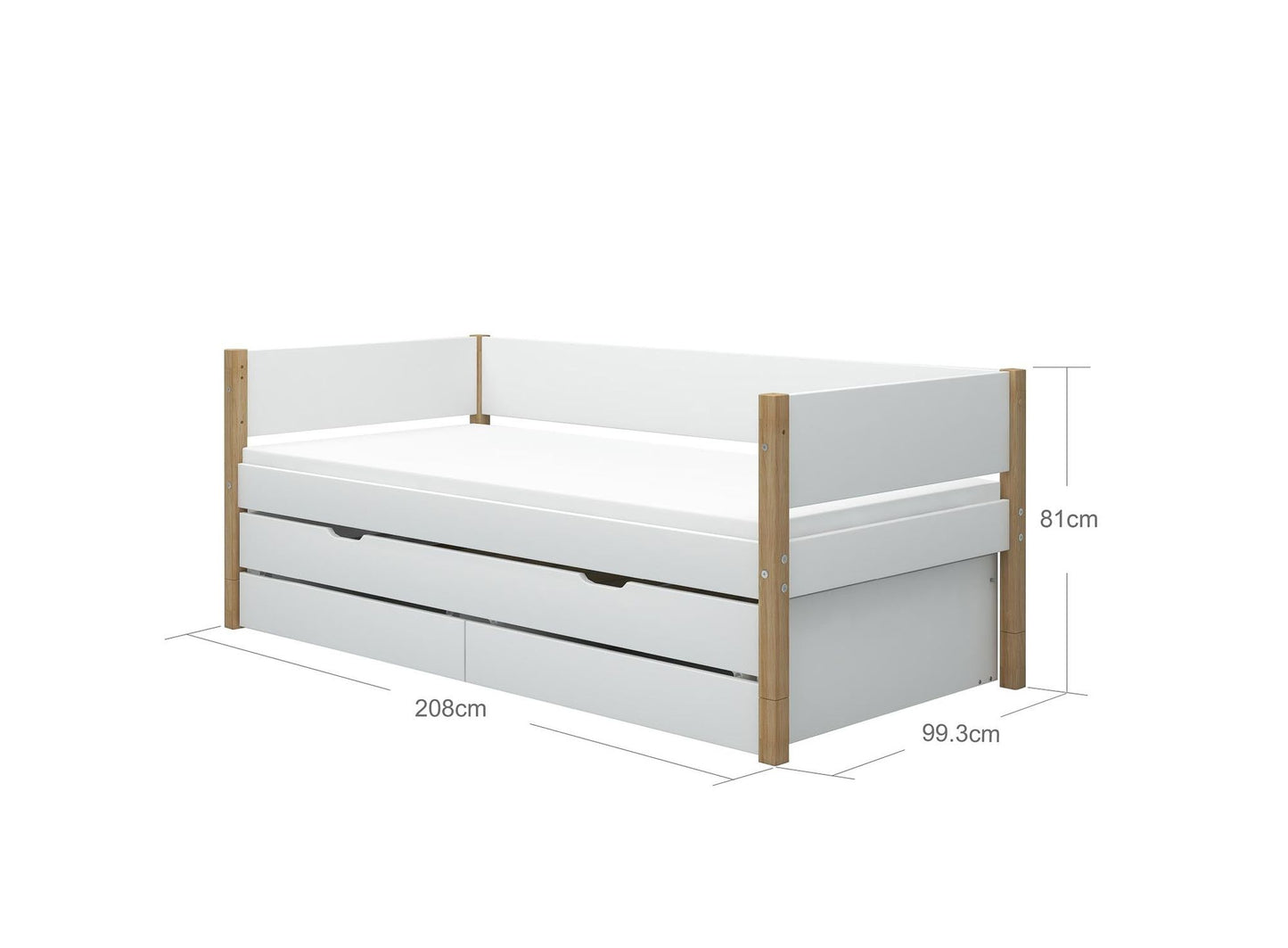 FLEXA Nor Daybed with trundle and 2 drawers-Little Nordic