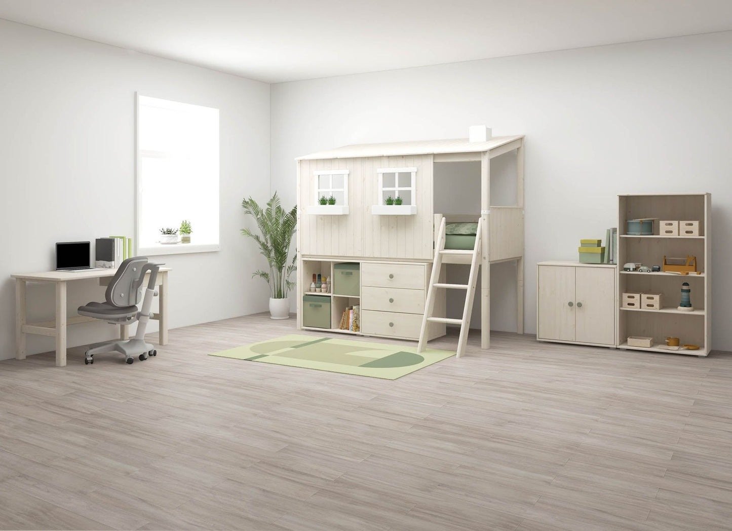 FLEXA Mid-high Playhouse Bed-Little Nordic