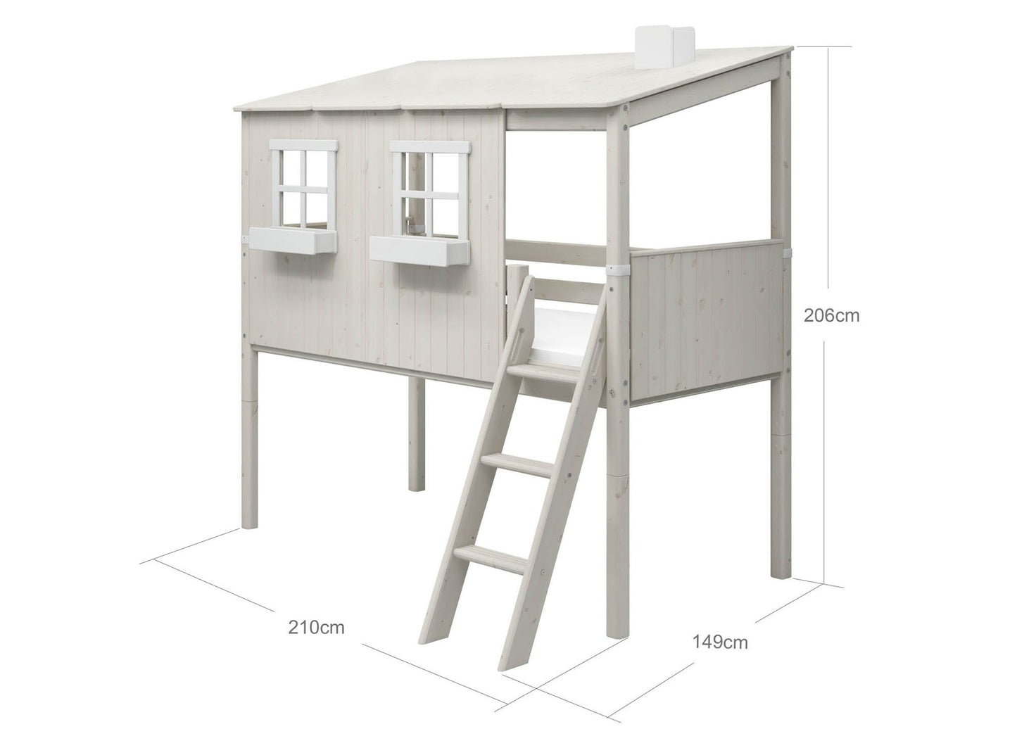 FLEXA Mid-high Playhouse Bed-Little Nordic