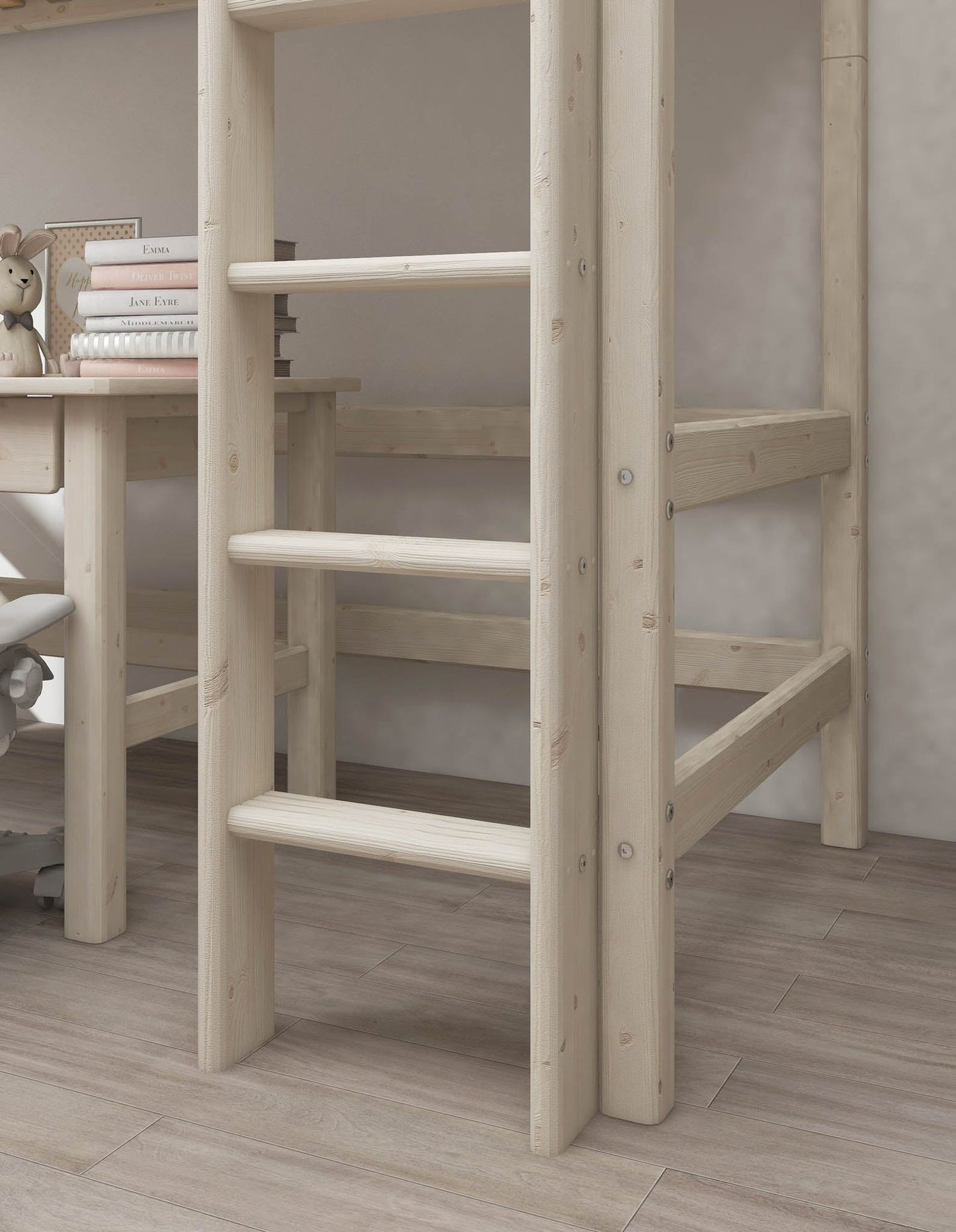 FLEXA High bed with straight ladder-Little Nordic