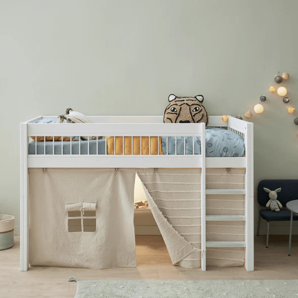 Lifetime Kidsrooms Mid Sleeper Bed with straight ladder - Breeze, Pine, 90x200 cm