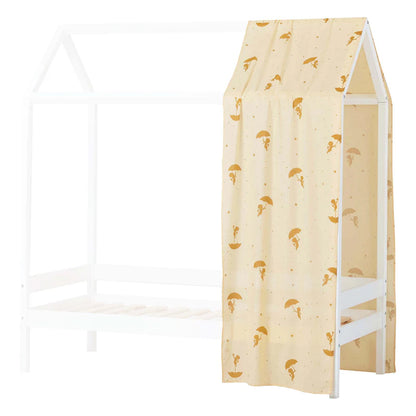 Hoppekids Ole Lukoie Bed Curtain for House Bed, Yellow-Little Nordic