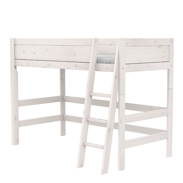 Low loft bed with slanted ladder-Little Nordic