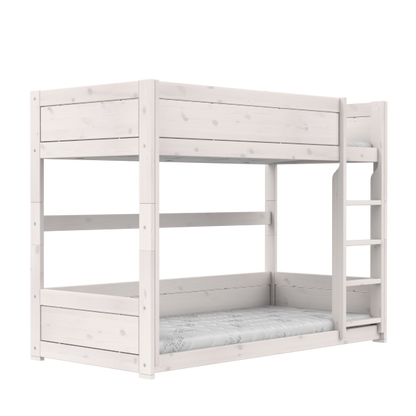 Low bunk bed with straight ladder-Little Nordic
