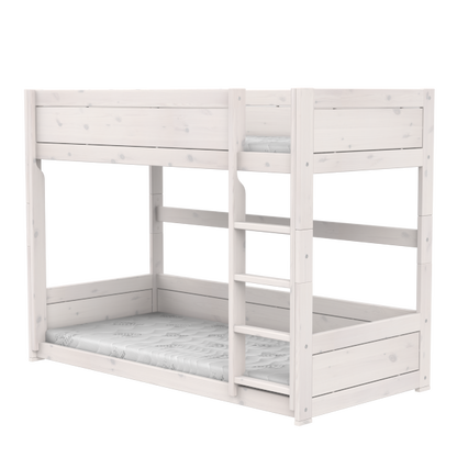 Low bunk bed with straight ladder-Little Nordic
