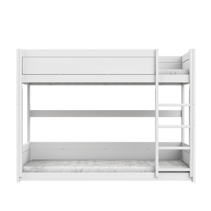 Low bunk bed with straight ladder-Little Nordic