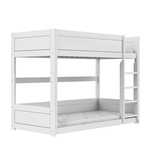 Low bunk bed with straight ladder-Little Nordic