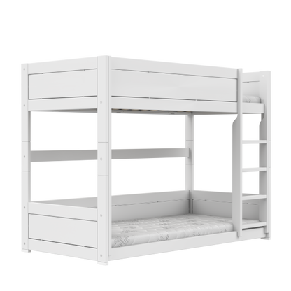 Low bunk bed with straight ladder-Little Nordic