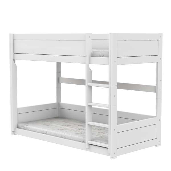 Low bunk bed with straight ladder-Little Nordic