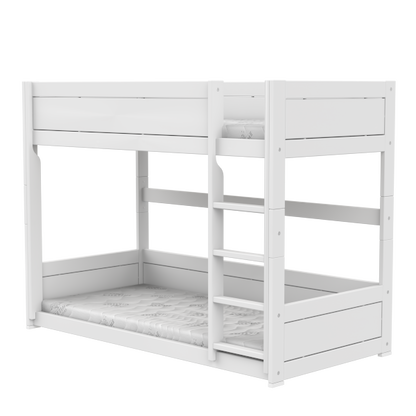 Low bunk bed with straight ladder-Little Nordic