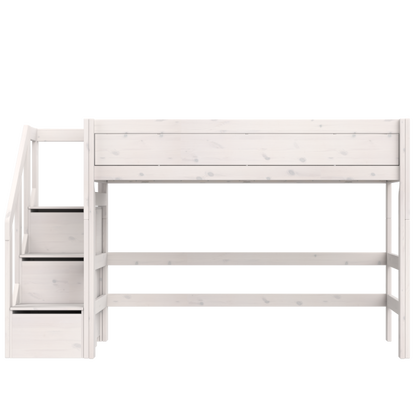 Low loft bed with stepladder-Little Nordic