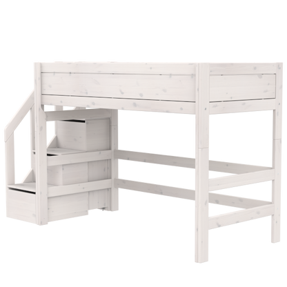 Low loft bed with stepladder-Little Nordic