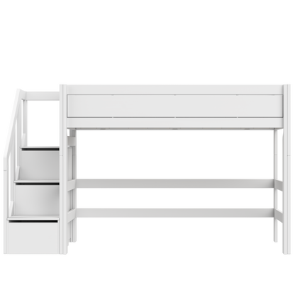 Low loft bed with stepladder-Little Nordic