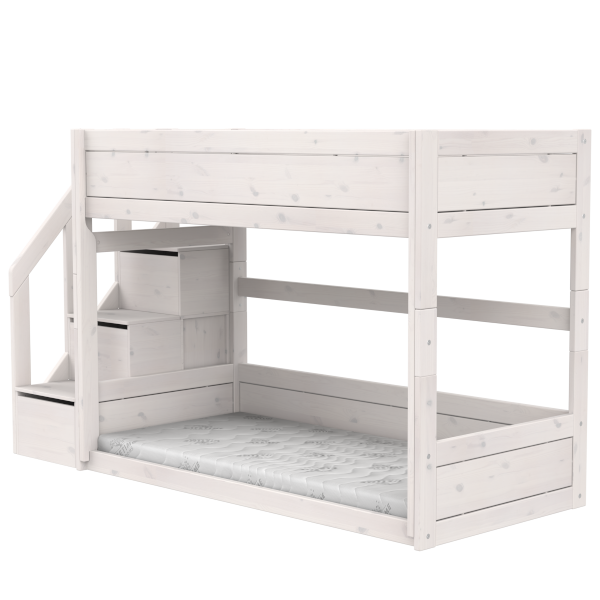 Low bunk bed with stepladder-Little Nordic