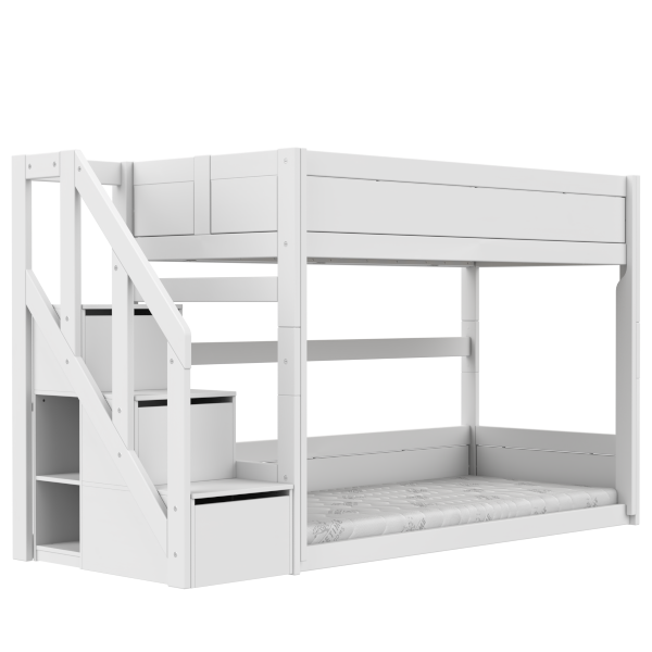 Low bunk bed with stepladder-Little Nordic