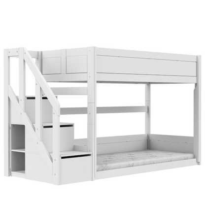 Low bunk bed with stepladder-Little Nordic
