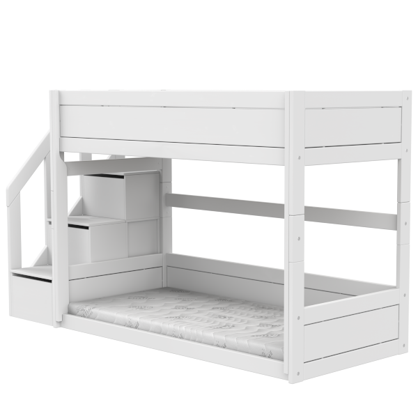 Low bunk bed with stepladder-Little Nordic
