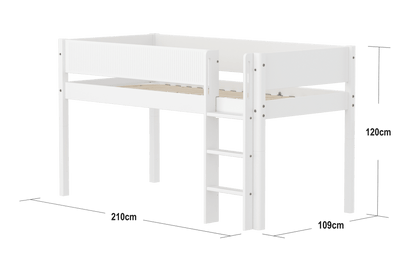 FLEXA Mid-high bed with straight ladder-Little Nordic