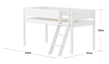 FLEXA Mid-high bed with slanting ladder-Little Nordic
