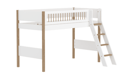 FLEXA Nor Semi-high bed with slanting ladder-Little Nordic