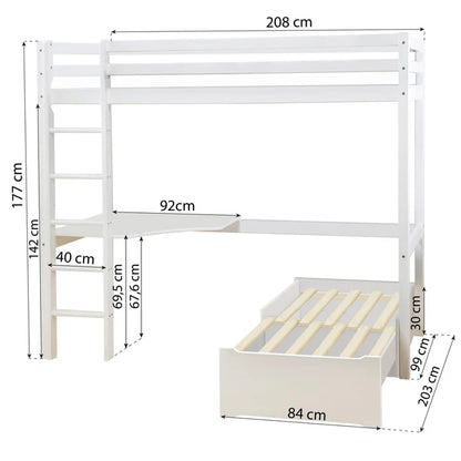 Hoppekids ECO Dream MEGA bed with lounge module and tabletop-Little Nordic
