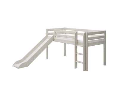 FLEXA Classic Mid-high bed with straight ladder and slide-Little Nordic