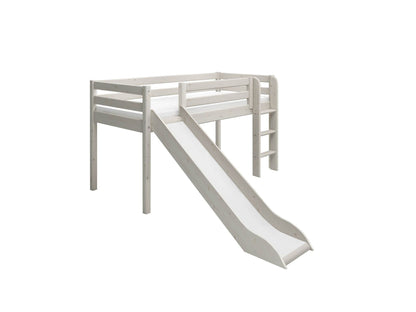 FLEXA Classic Mid-high bed with straight ladder and slide-Little Nordic